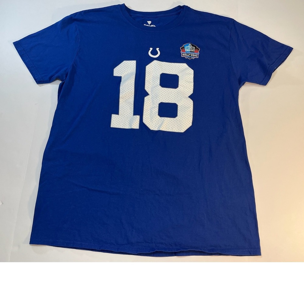 Fanatics Peyton Manning Indianapolis Colts Hall of Fame T-Shirt Blue Mens‎ XL